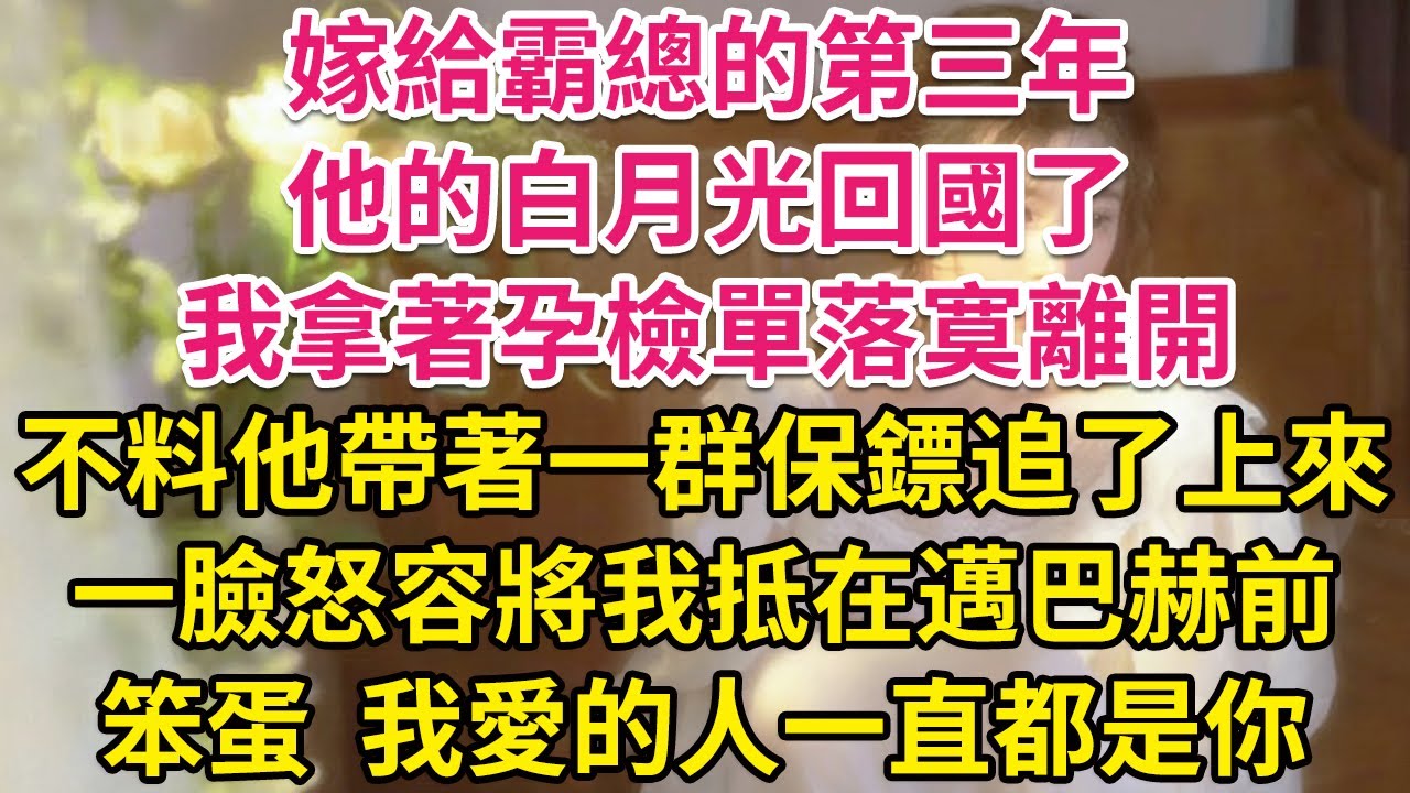 嫁給霸總的第三年，他的白月光回國了，我拿著孕檢單落寞離開。不料他帶著一群保鏢追上來，一臉怒容將我抵在邁巴赫前，笨蛋，我愛的人一直都是你！| 琉璃故事匯 | 書屋 | 說書人