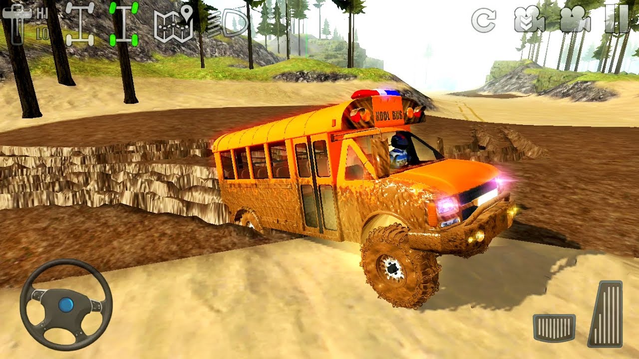 Offroad Outlaws #2 School Monster Bus Driving - Woodlands and Mud - Android Gameplay