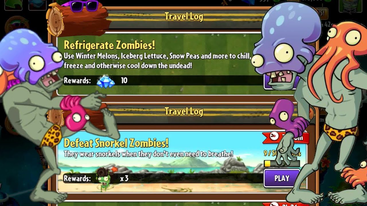 Plants vs Zombies 2 🌻 Refrigerate Zombies n Defeat Snorkel Zombies