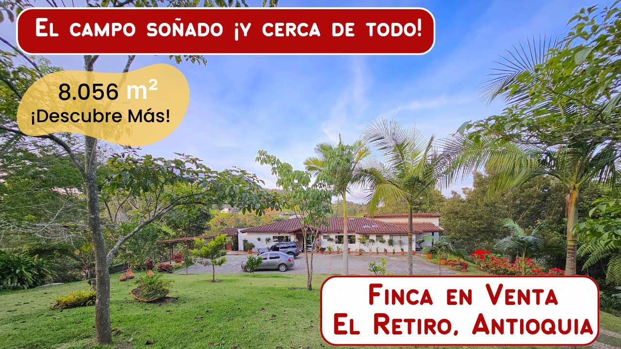 Finca en Venta en El Retiro | Casa de un nivel de 350 m2