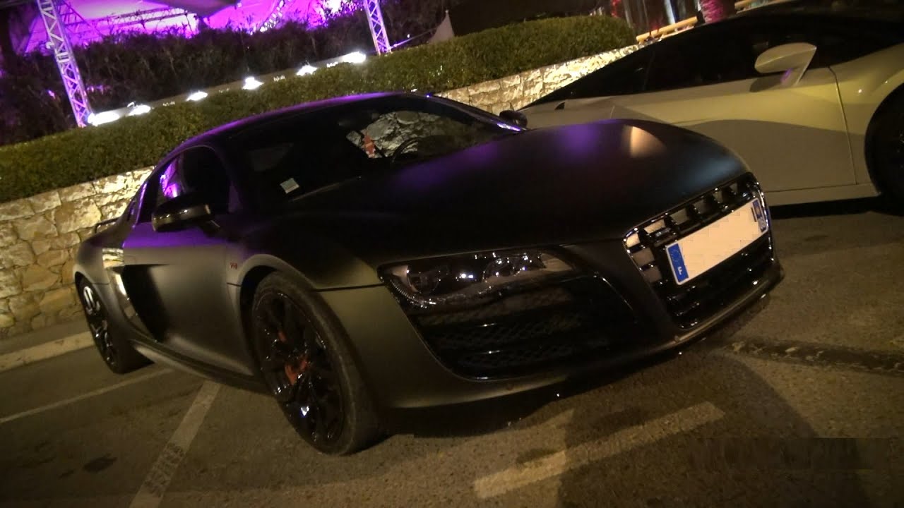CUSTOM All Black Audi R8 V10 - startup and drive-off