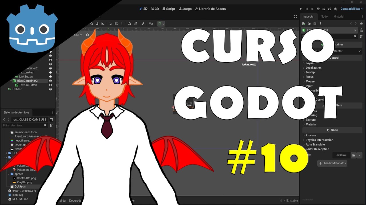 【CURSO GODOT ENGINE 4】 Interfaces de Usuario #vtuber #vstreamer