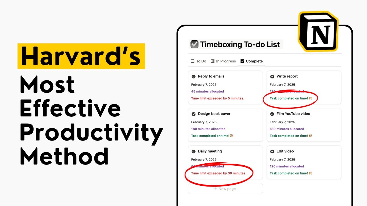 Timeboxing Notion Template: Harvard's Most Effective Productivity Method