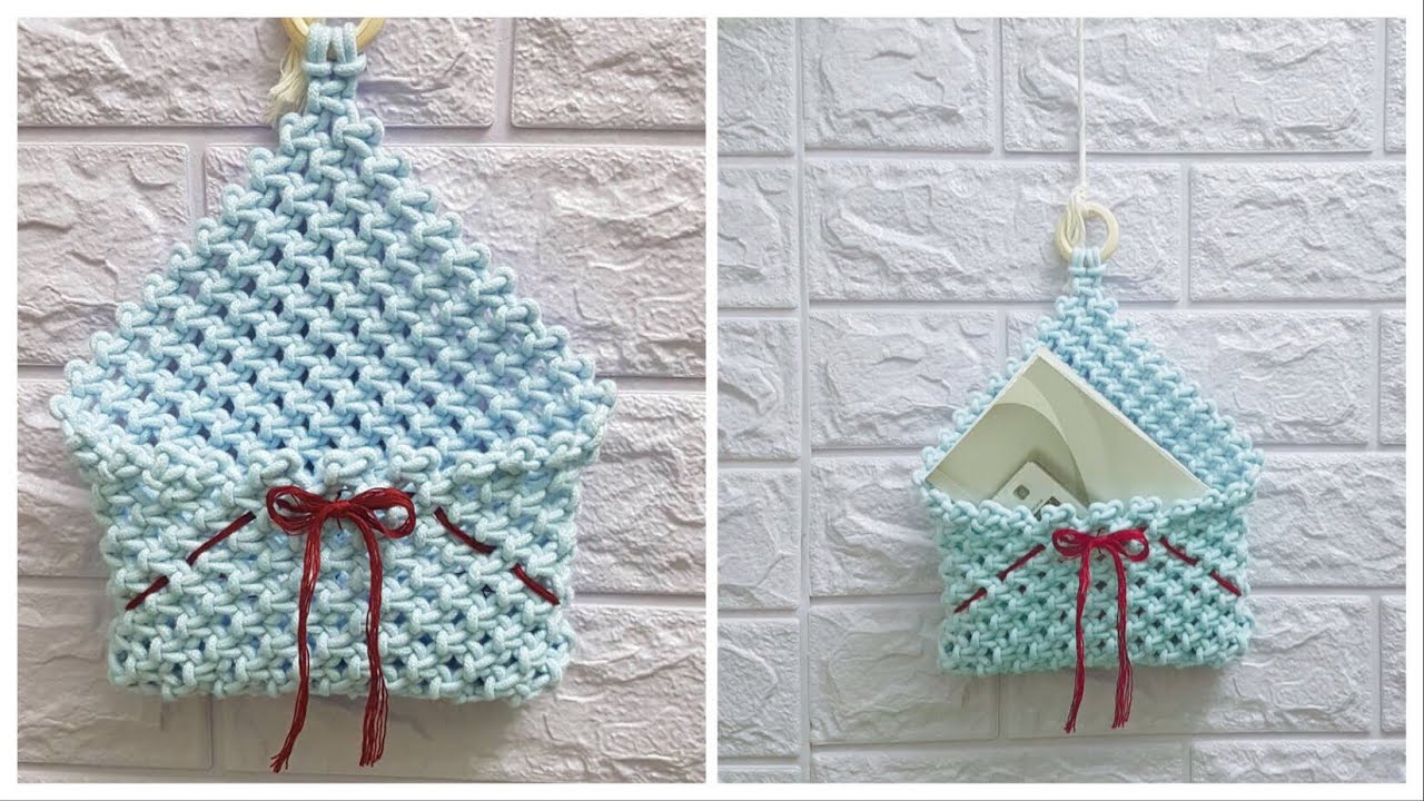 DIY Macrame Letter Holder Bag, macrame tutorial by TNARTNCRAFTS