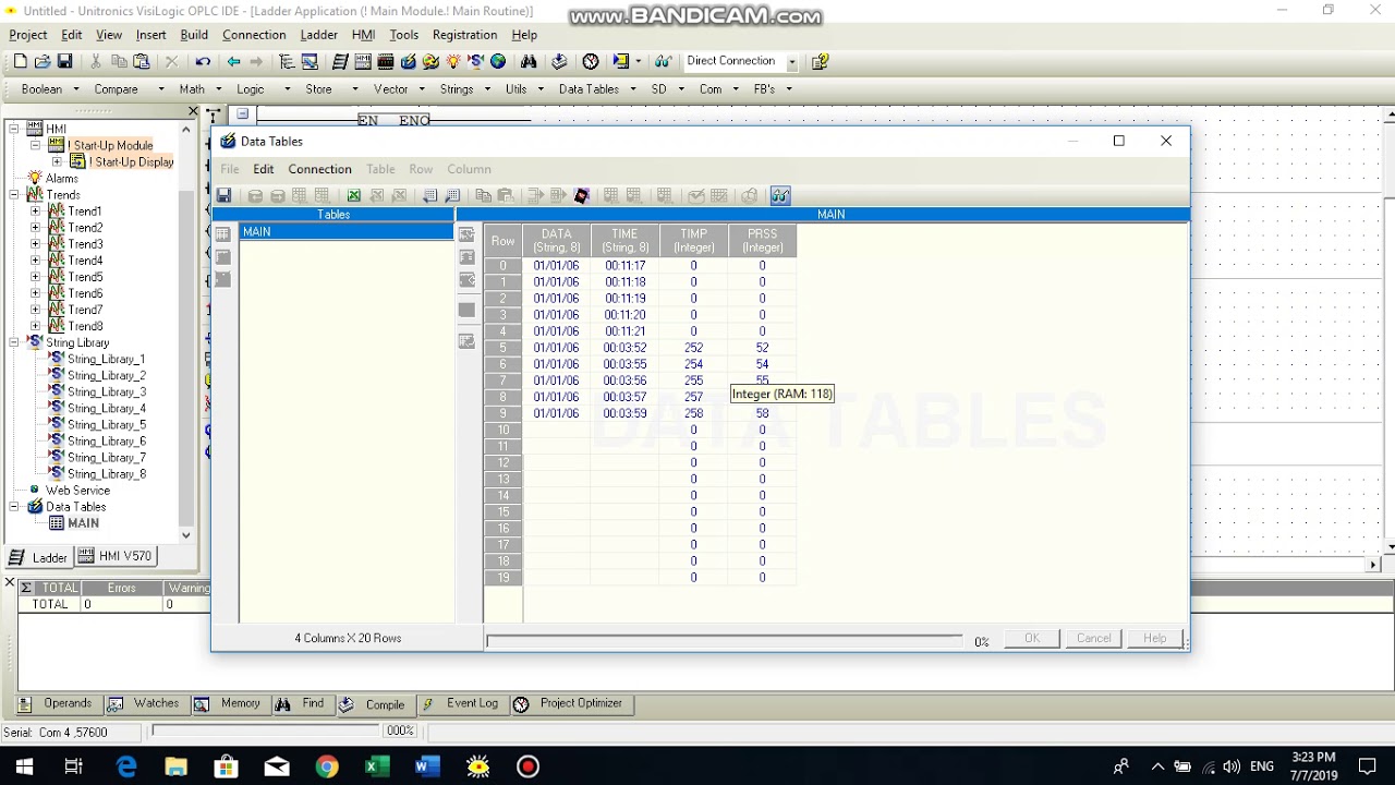 UNITRONIC PLC+HMI การเขียน DATA TAbles Part2