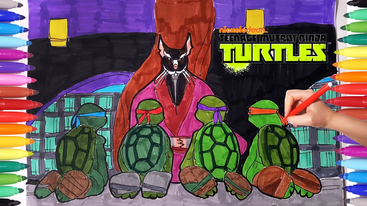 TEENAGE MUTANT NINJA TURTLES TMNT Coloring Pages | How to Draw Mickey Donnie Raphael Leo