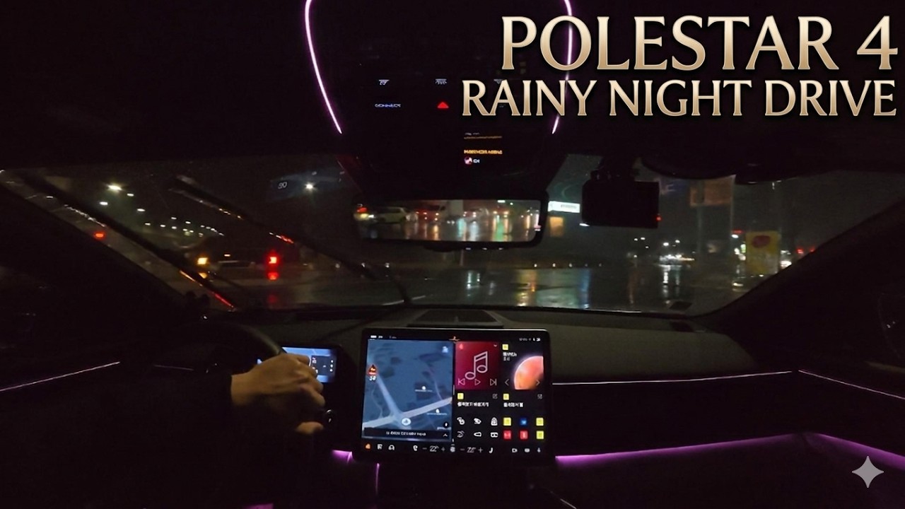 Rainy Night Drive in Polestar 4 🌧️ | Pure Electric Luxury (#ASMR)