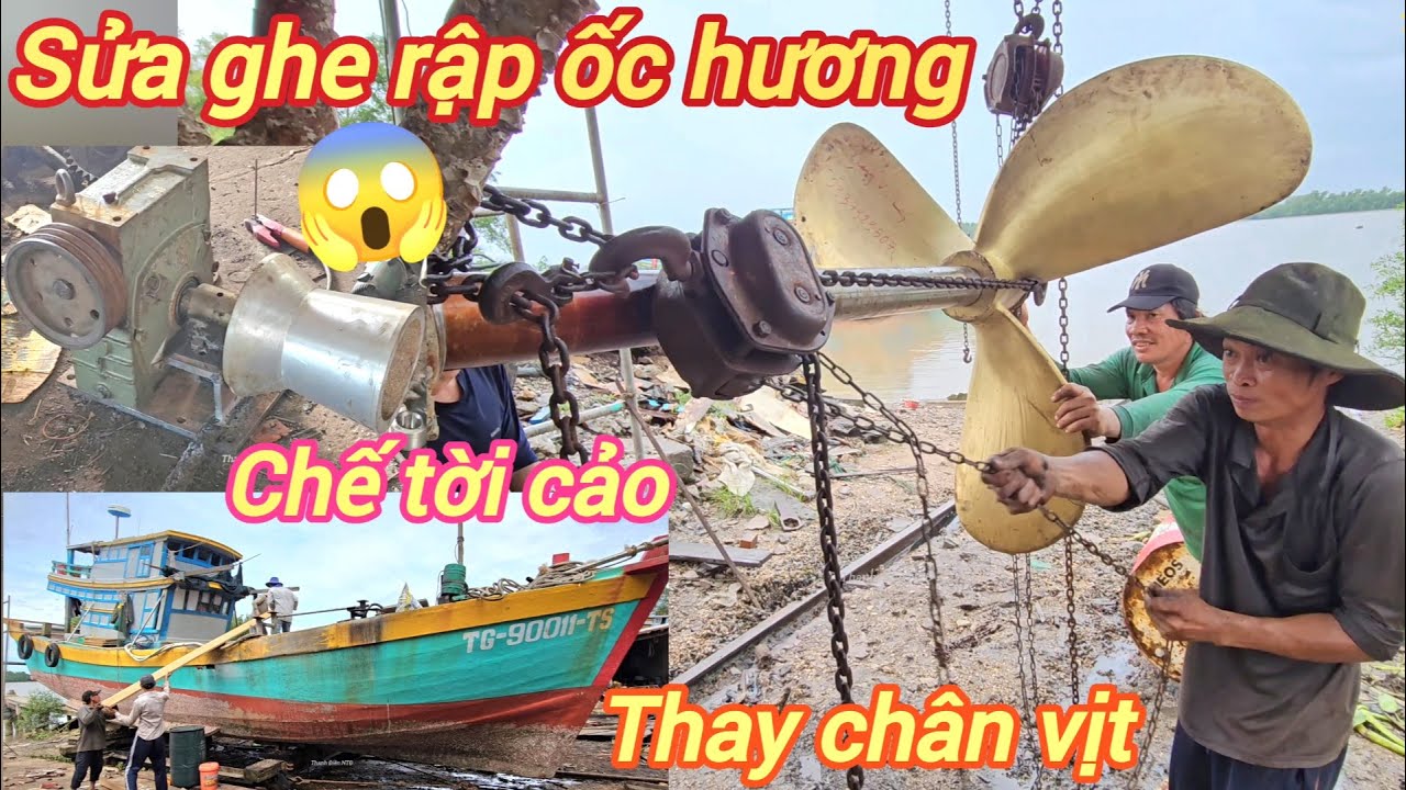 Repairing crab fishing boats and snail fishing dishes
