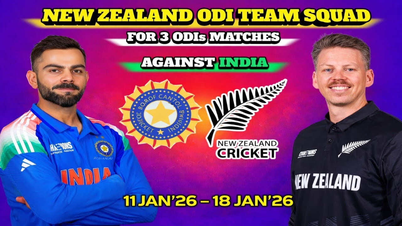 New Zealand ODI Squad vs India 2026 | NZ Team Announced for 3 ODIs