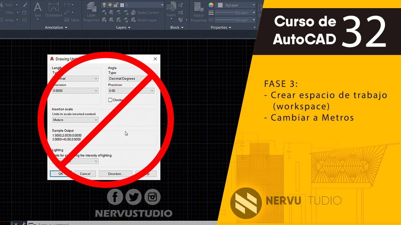 Curso Especial de AutoCAD_32_UNIDADES EN METROS (WORDSPACE-UNITS)
