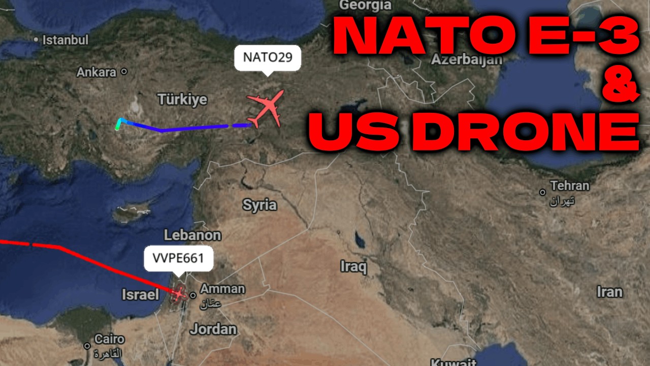 Tracking NATO E-3 and US Navy Drone in the Middle East!