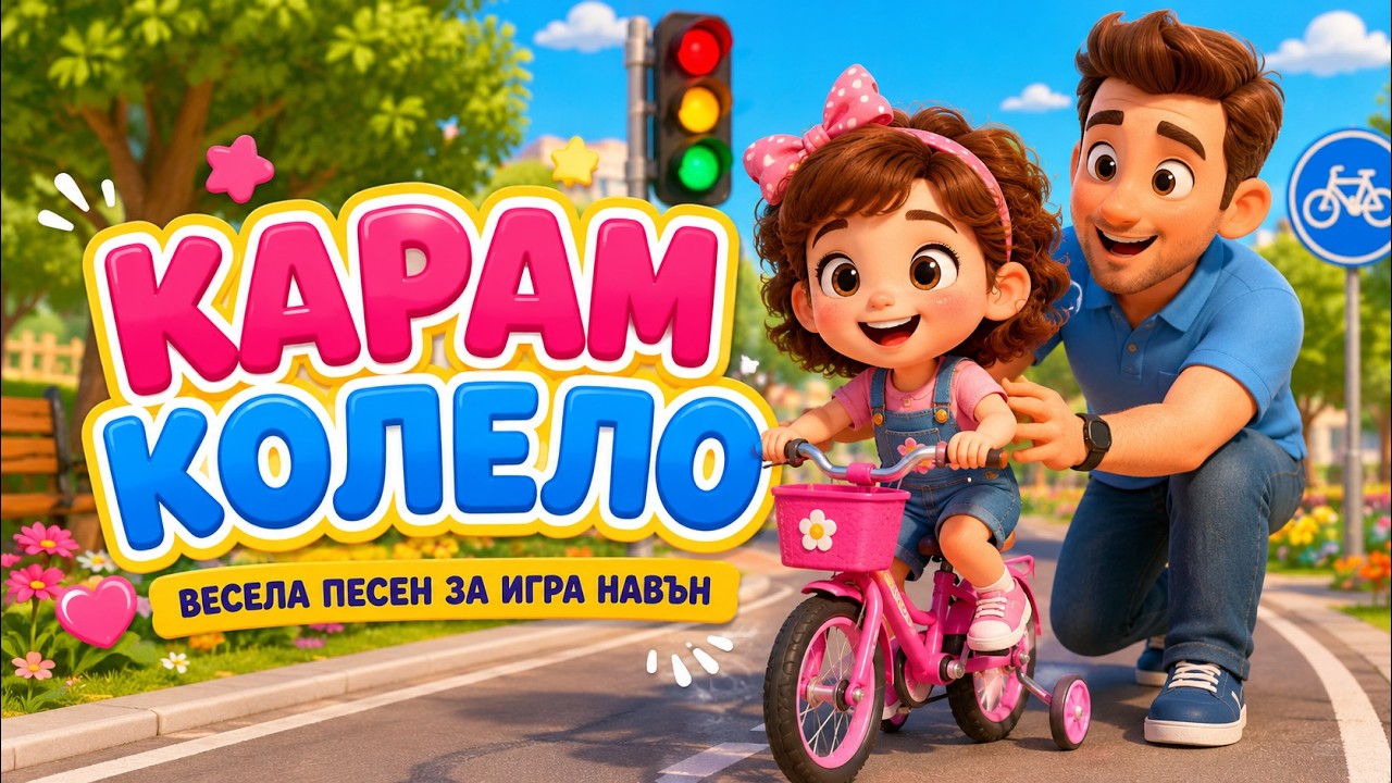 🚲 Карам Колело | Весела Детска Песен за Игра Навън | Детски Песни на Български