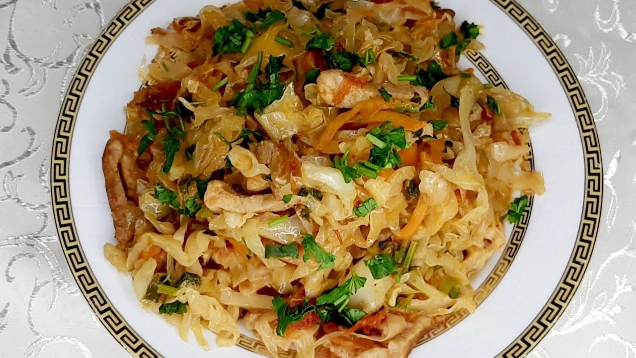 Тушёная  Капуста с Мясом 😋 Быстрый и очень вкусный  ужин !!