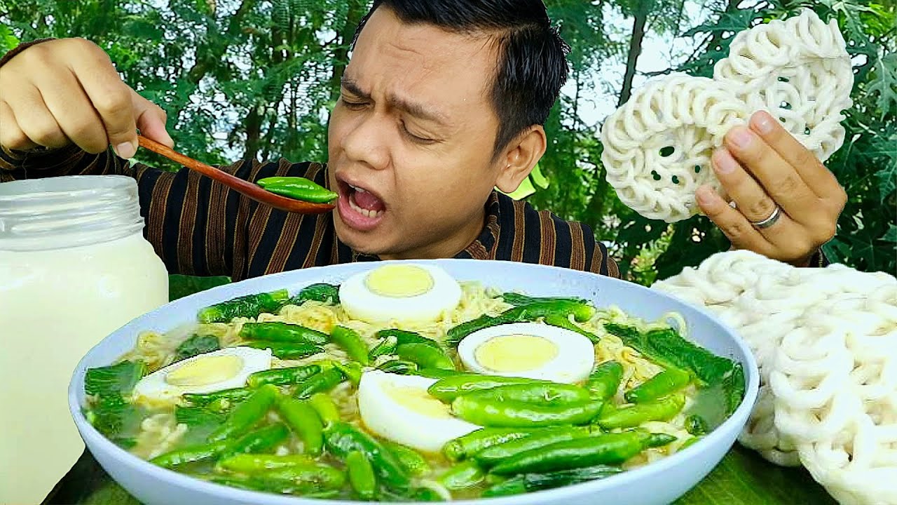MUKBANG INDOMIE KUAH PEDAS + CABE RAWIT IJO !! PEDAS MENGGODA !!