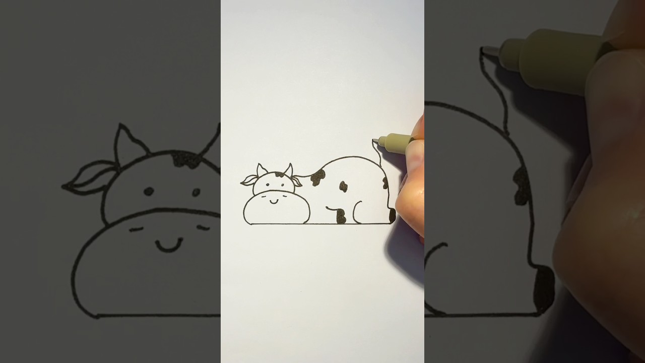 How to draw a cute cow🐮 Step by step drawing