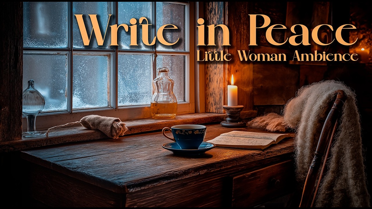 Little Women Writing Ambience | Gentle Rain & Soft Piano for Cozy Focus