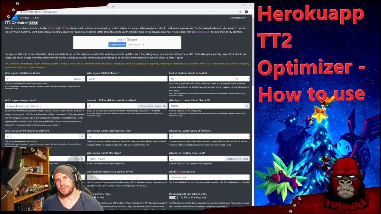 Tap Titans 2: SP and Artifact Optimizer Guide - Herokuapp
