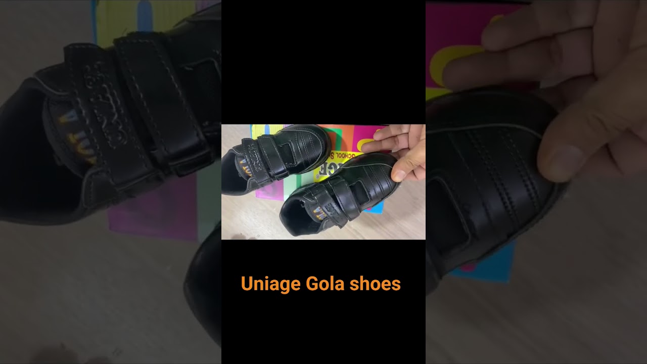 Uniage Gola Black school shoes , Unisex with double velcro. 