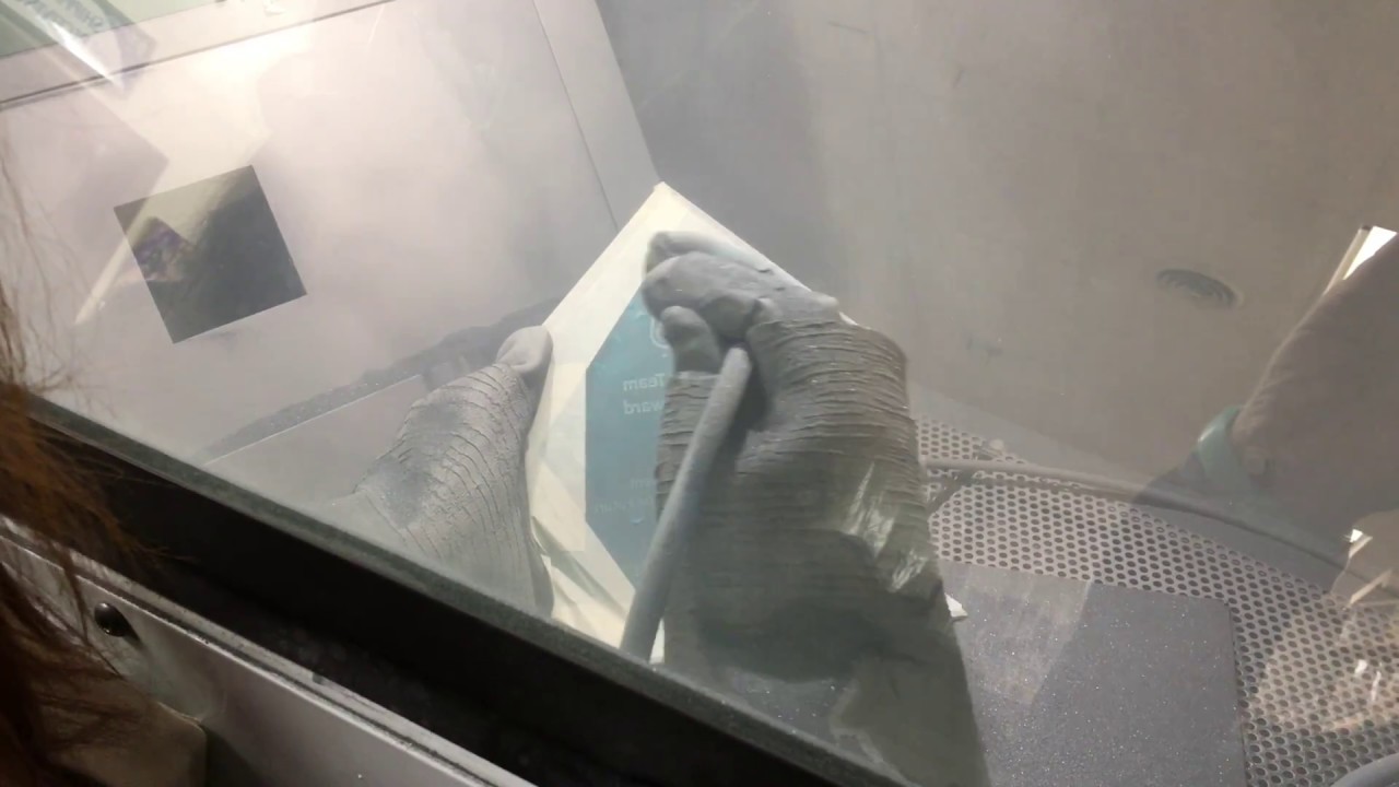 Sand etching behind-the-scenes at Global Recognition