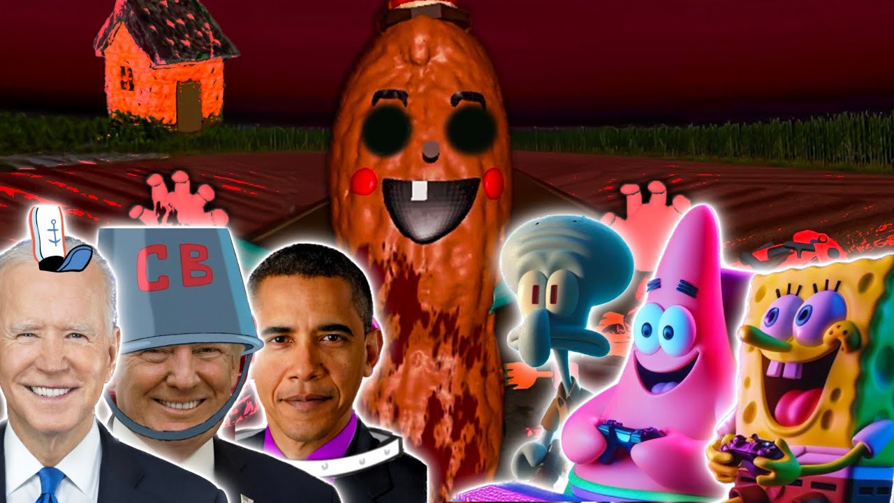 Presidents and AI Spongebob characters play Goofy Goober HORROR game!