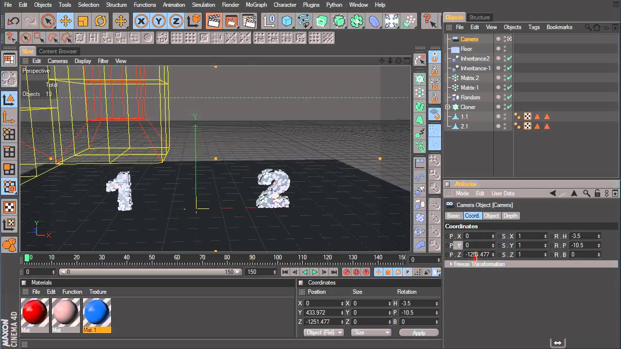 4 Cinema 4D Animation with Inheritance Effector / Анимация с помощью Inheritance Effector