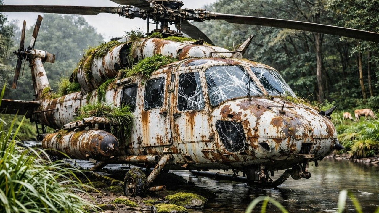 ASMR Restoring a Jungle Wreck helicopter UH 72A Lakota Deep Clean & First Start