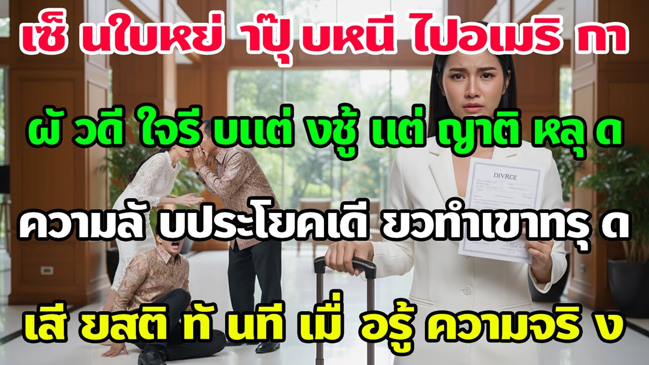 เซ็นหย่าฉันลากกระเป๋าไปอเมริกา ผัวรีบแต่งชู้ แต่ญาติหลุดปากคำเดียวทำเขาทรุดฮวบทันที