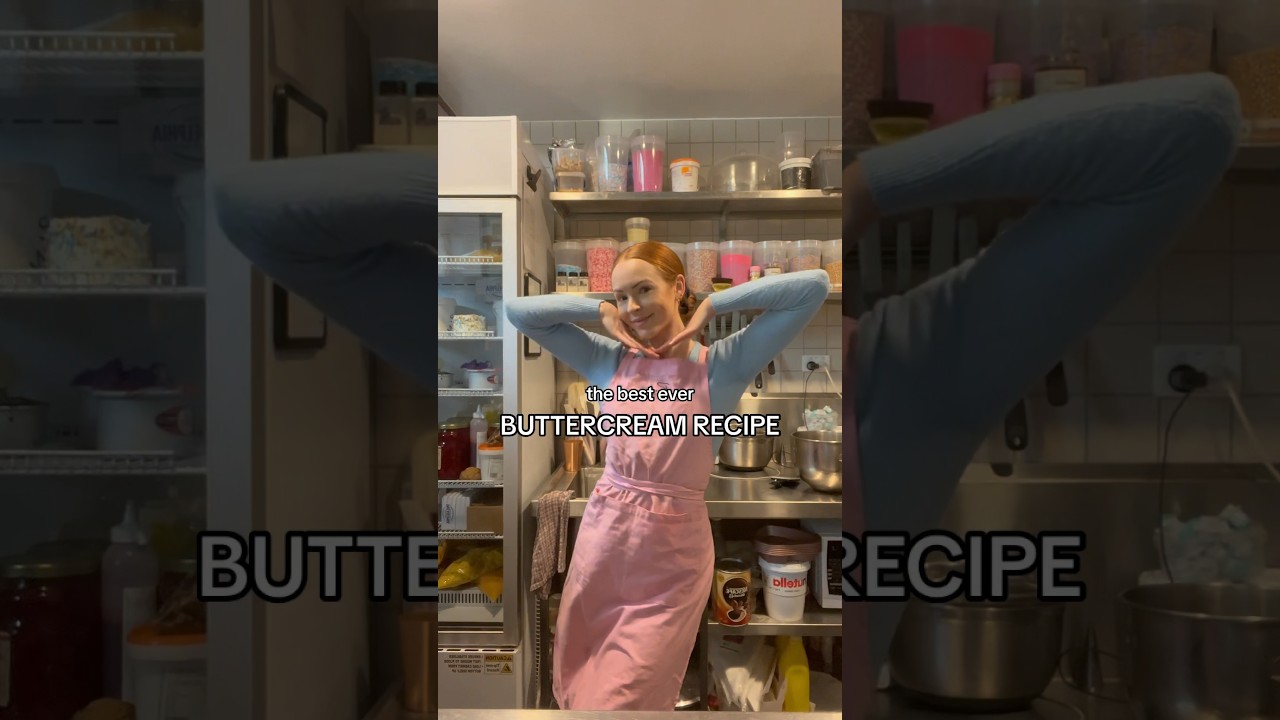 The BEST buttercream recipe for cakes 🤫 #baking #bakerlife #recipe