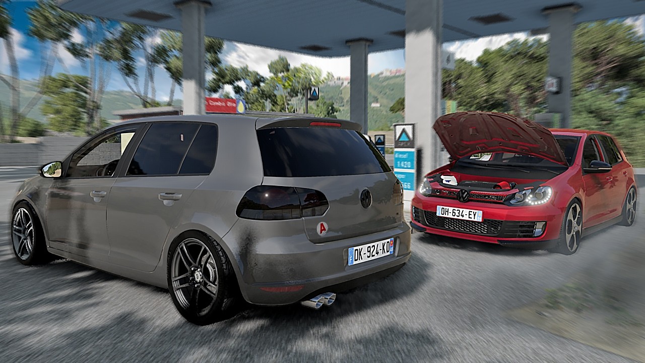 GOLF 6 1.9 TDI STAGE 3 VS LA POLICE EN 206 | BeamNG Drive