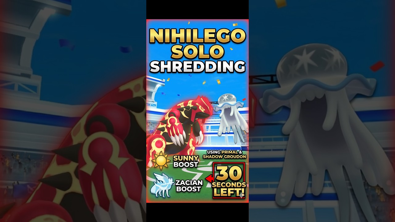 Nihilego Solo(Sunny🌞,Zacian 🤺) Using Primal and shadow groudons 30 Seconds remaining in Pokémon GO