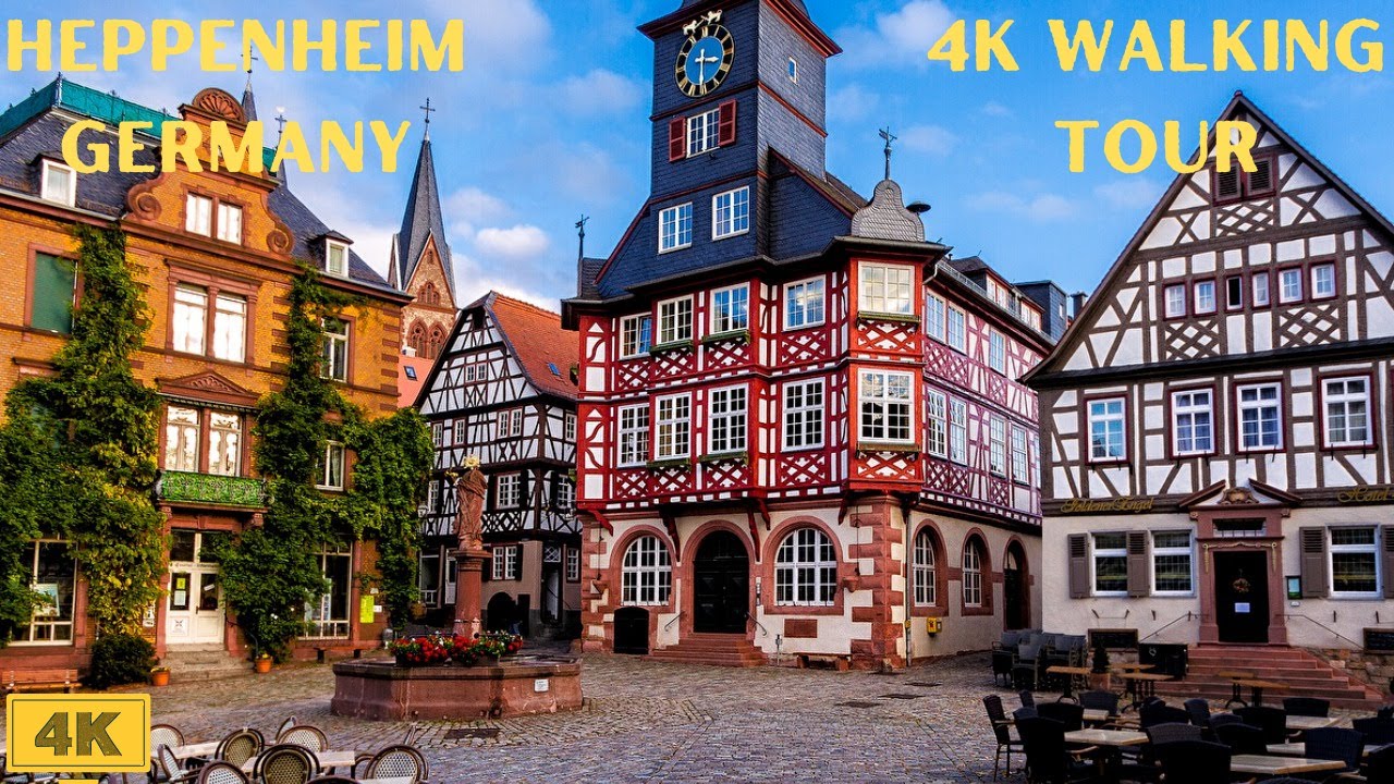 Heppenheim, Germany 4K walking tour. Explore this medieval town and castle. Over 1200 years old!