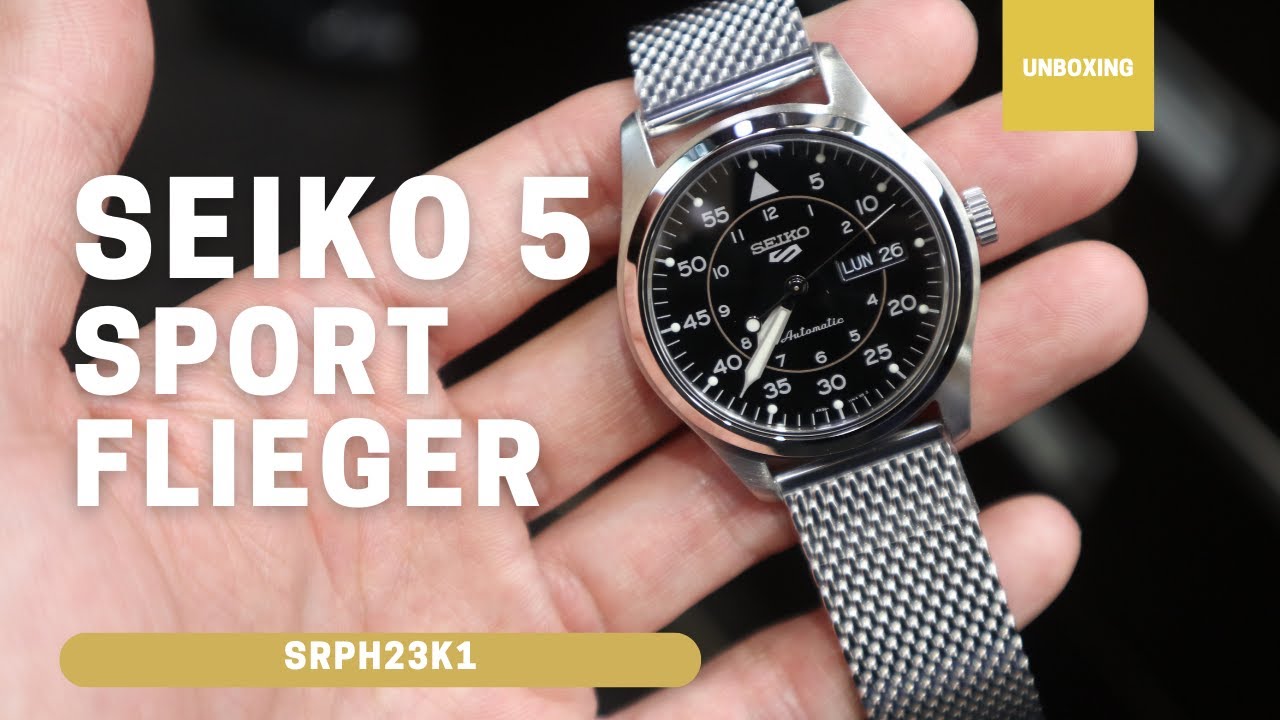 Unboxing Seiko 5 Sports Flieger SRPG23k1
