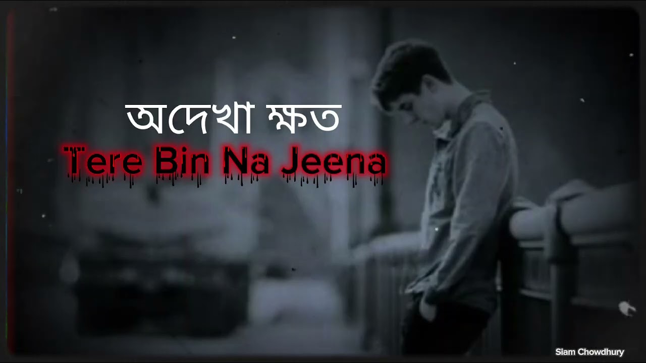 অদেখা ক্ষত | Tere Bin Na Jeena | Official Lyrics Video | Bangla Sad Song | Siam Chowdhury