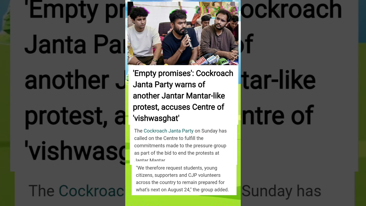 warning of another Jantar Mantar-like protest by Cockroaches #cjp #protest #shorts #viral