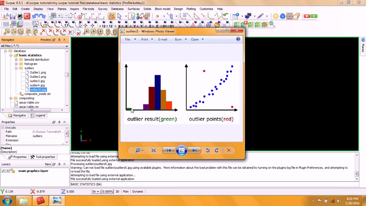 Surpac Tutorials   Lesson 10  Basic Statistics Histogram Bimodal distribution and Outliers