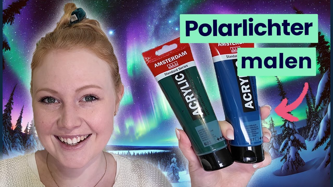 Polarlichter mit Acrylfarben malen – Schritt für Schritt ✨