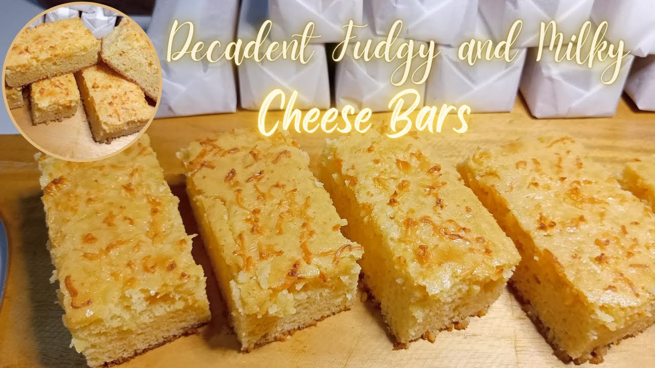 Super Rich Tasty Soft and Fudgy Homemade Milky and Cheesey CHEESE BARS @jakobsrecipes