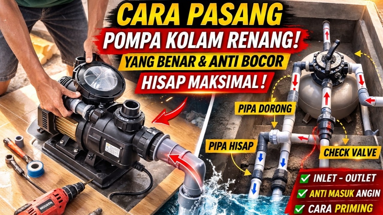 Cara Pemasangan Mesin Pompa Kolam Renang yang Benar | Anti Bocor & Hisap Maksimal! @AzaliaPools