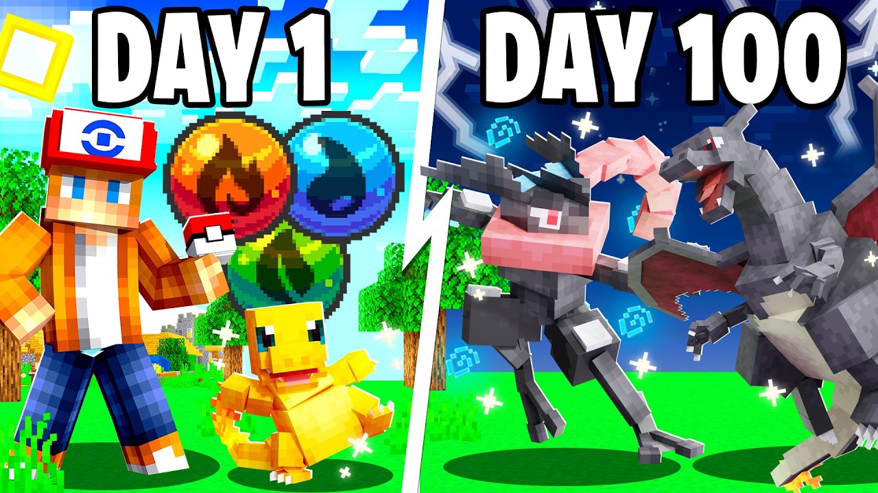 I Spent 100 Days as a SHINY-ONLY STARTER TRAINER in Pokémon Minecraft Vs my Rival! (Duos Cobblemon)