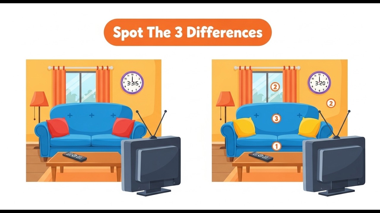 Spot The 3 Diffrence 👀 | Fun Cartoon Eye Challenge
