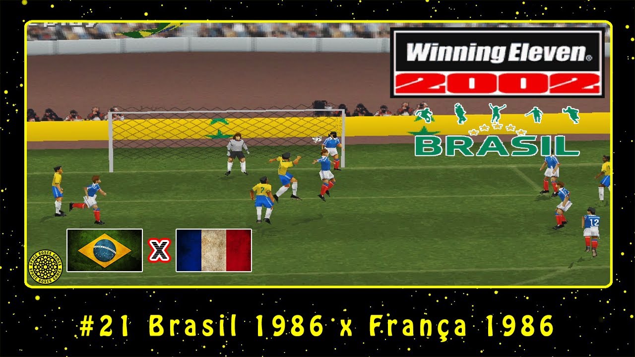 Winning Eleven 2002: BRASIL (PS1) #21 Brasil 1986 x Fran&ccedil;a 1986
