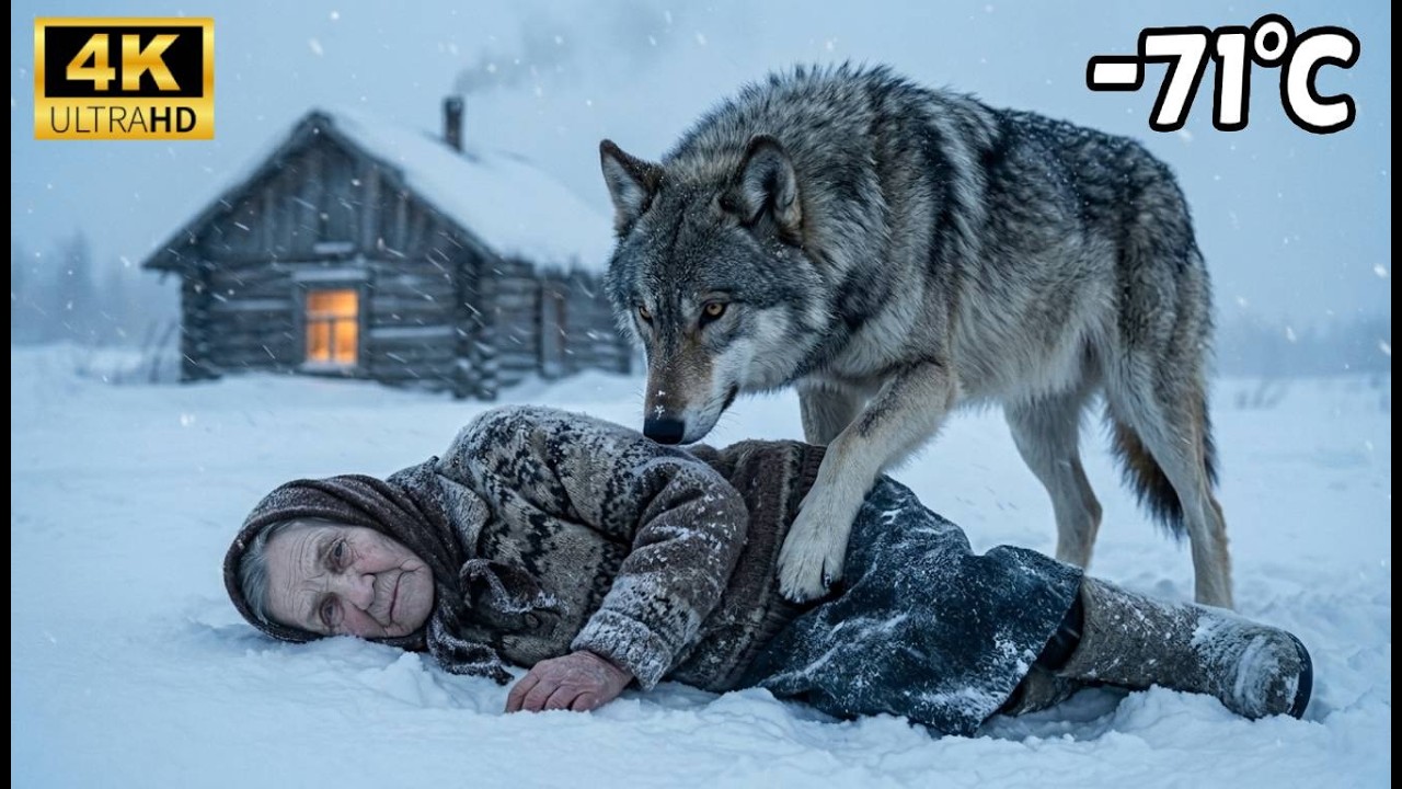 A Wolf Saves a Helpless Old Woman Lost in the Frozen Wilderness | −71°C Blizzard
