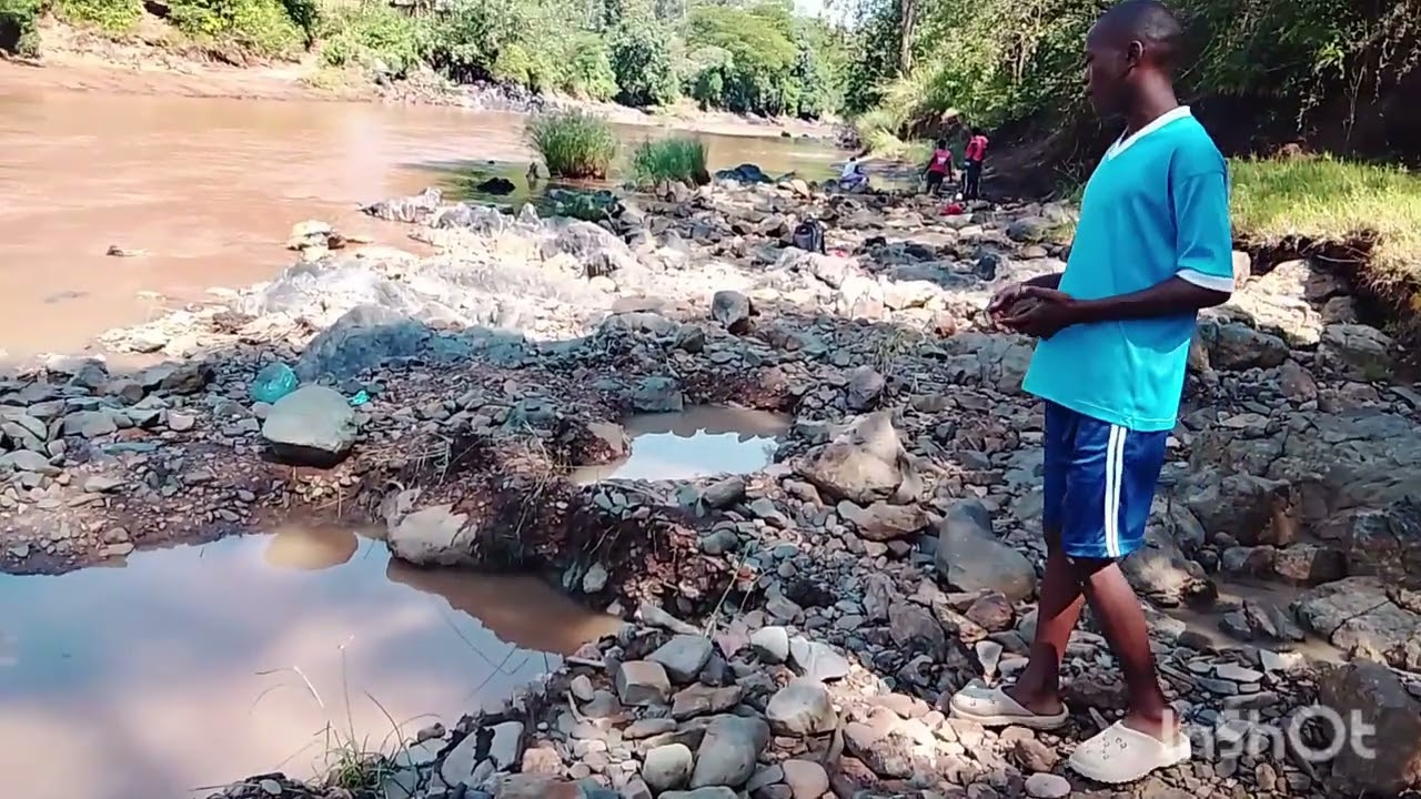 How the village river increasing the water and people mining in the river 