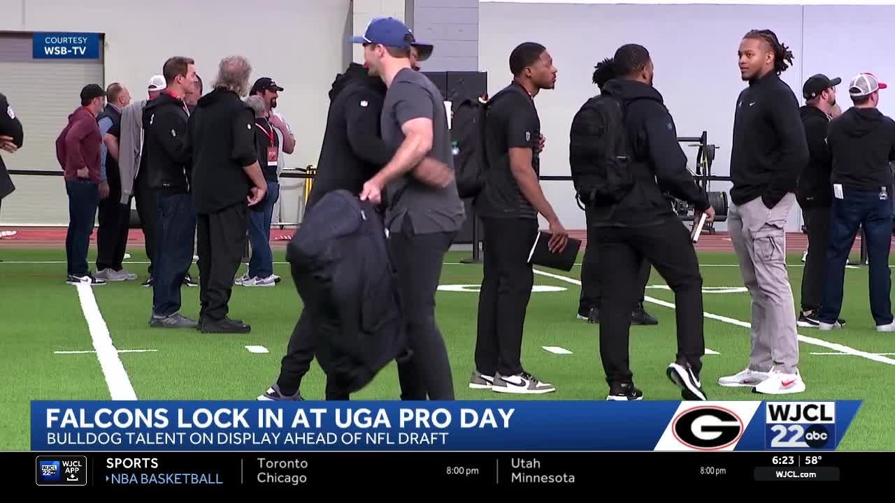 Falcons on the hunt at Georgia Pro Day; Delp impresses scouts after missing combine