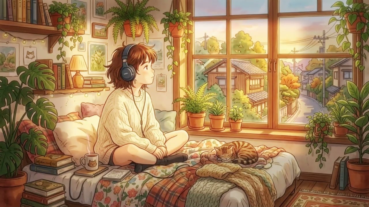 Sunset Jazz Lofi 🌆 | Relaxing Jazz Beats with Headphones at Dusk | Chill Study & Evening Vibes