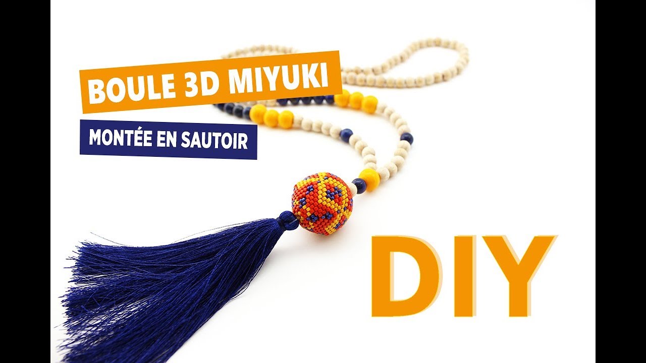 Comment réaliser une boule en perles Miyuki montée en sautoir ?