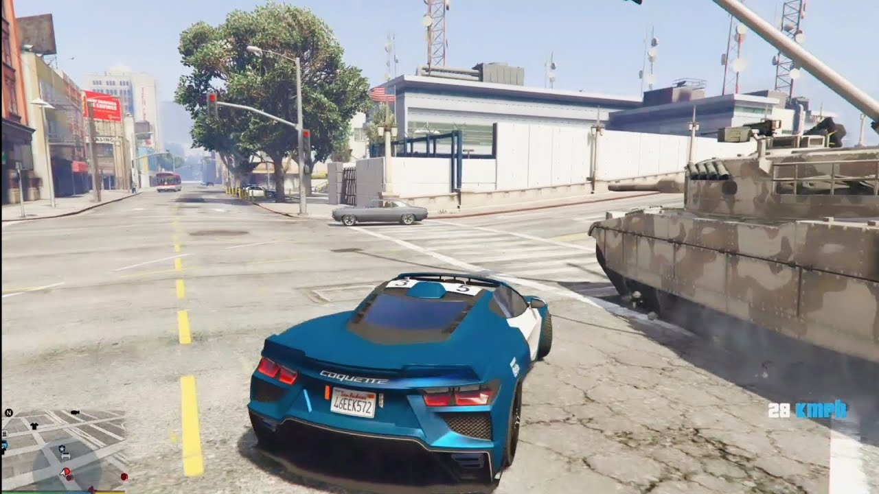 GTA V : Stealing Tank From Milatry Base Michael Play GTA V As A Police Officer in GTA 5 LSPDFR Ferra