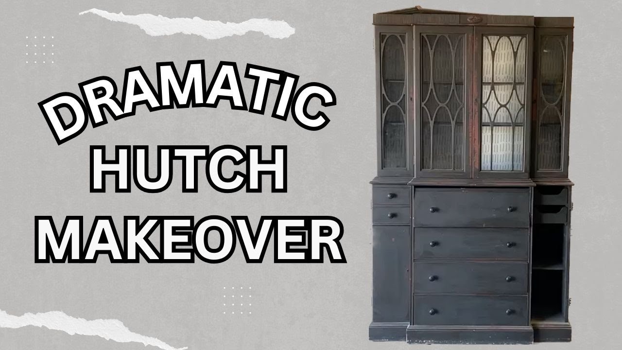 Dramatic Hutch Makeover.  It Looks Completely Different.  Furniture Refinishing Transformation.