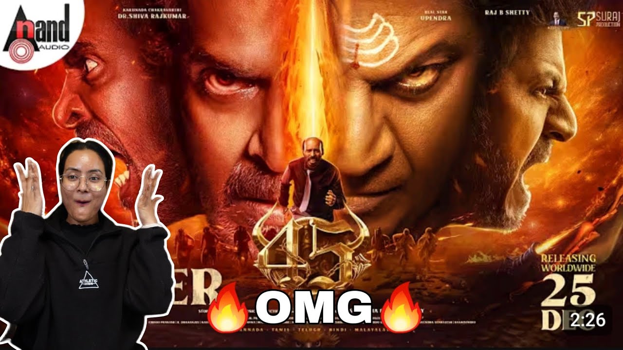 45 Official Trailer Reaction | Dr.Shivarajkumar | Upendra | Raj B Shetty | Sadhana Reaction