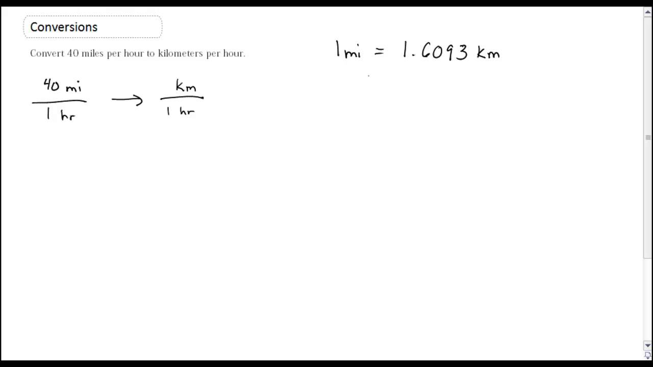 Conversions - Mph to km-h